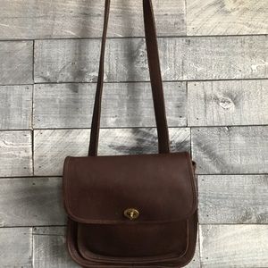 Vintage Coach brown leather crossbody purse